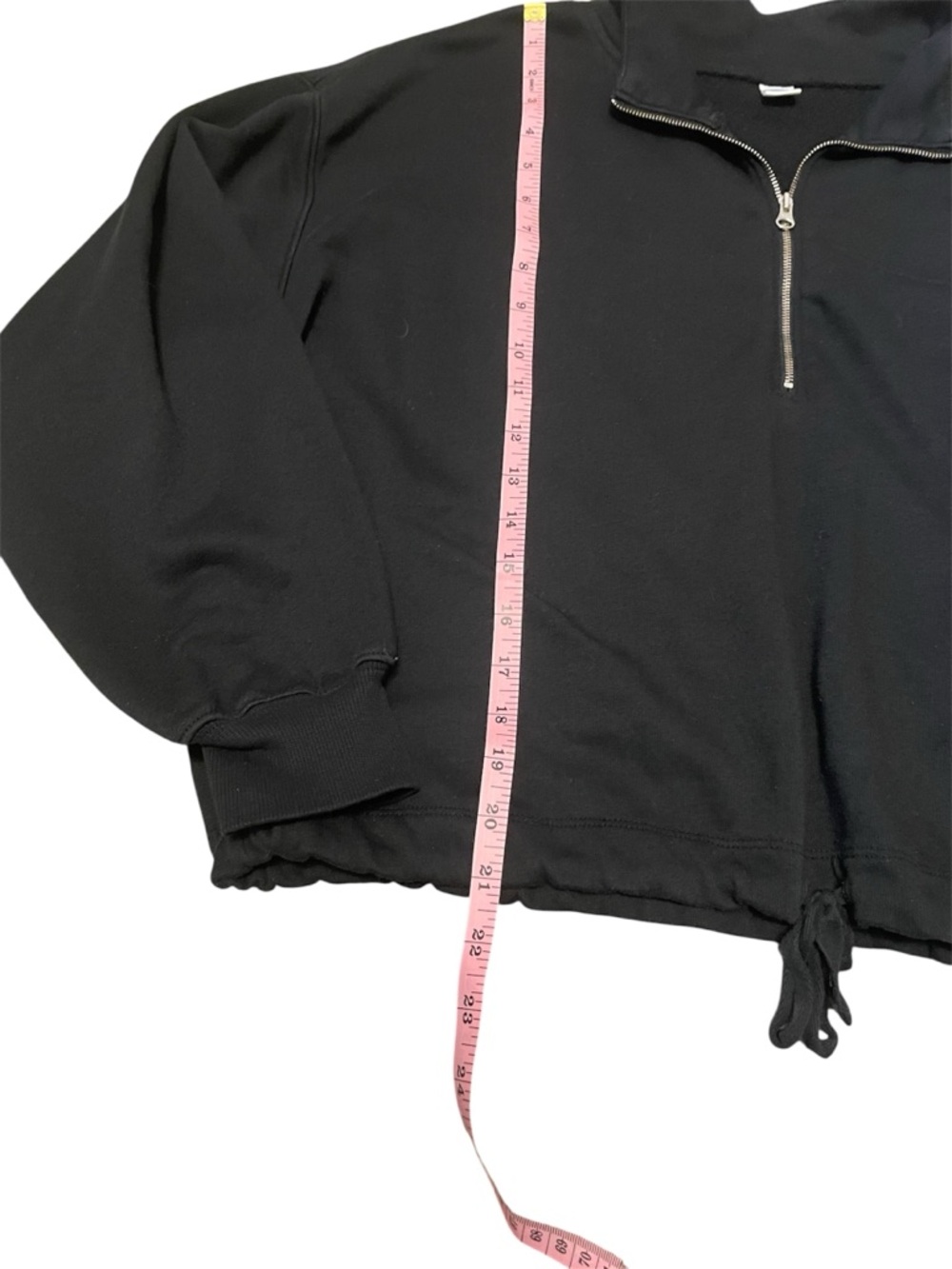 Old Navy Women’s  Black Quarter Zip Pullover Sweatshirt Size Medium - Picture 4 of 6
